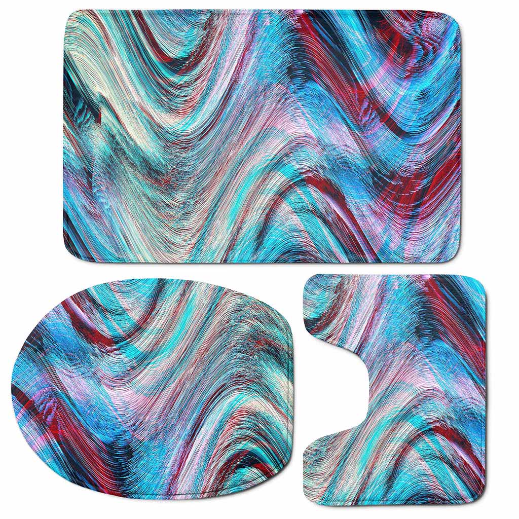 Smoke Psychedelic Trippy Print 3 Piece Bath Mat Set