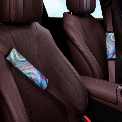 Smoke Psychedelic Trippy Print Car Seat Belt Covers