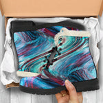 Smoke Psychedelic Trippy Print Comfy Boots GearFrost