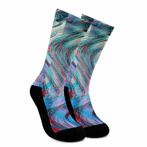 Smoke Psychedelic Trippy Print Crew Socks