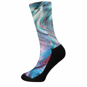 Smoke Psychedelic Trippy Print Crew Socks