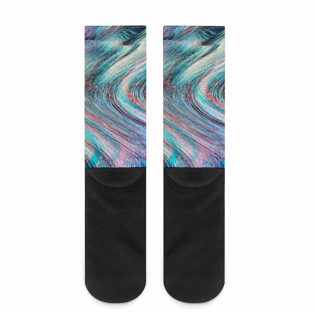 Smoke Psychedelic Trippy Print Crew Socks