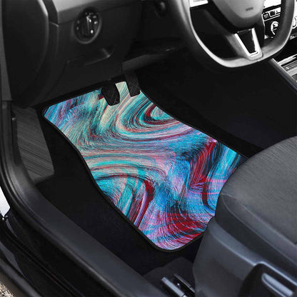 Smoke Psychedelic Trippy Print Front and Back Car Floor Mats