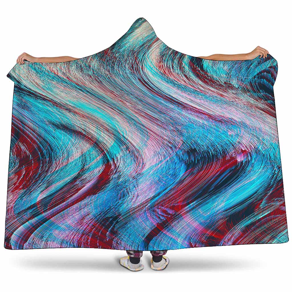 Smoke Psychedelic Trippy Print Hooded Blanket