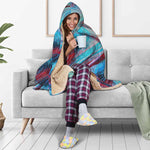 Smoke Psychedelic Trippy Print Hooded Blanket