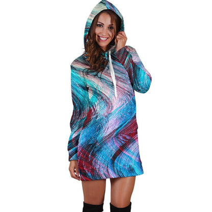 Smoke Psychedelic Trippy Print Hoodie Dress GearFrost