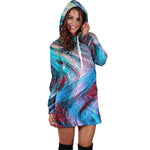 Smoke Psychedelic Trippy Print Hoodie Dress GearFrost