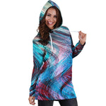 Smoke Psychedelic Trippy Print Hoodie Dress GearFrost