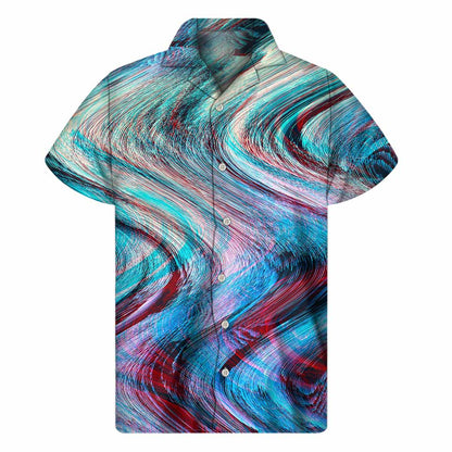 Smoke Psychedelic Trippy Print Men's Short Sleeve Shirt