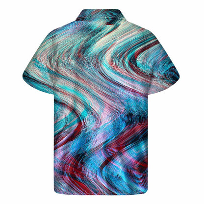 Smoke Psychedelic Trippy Print Men's Short Sleeve Shirt