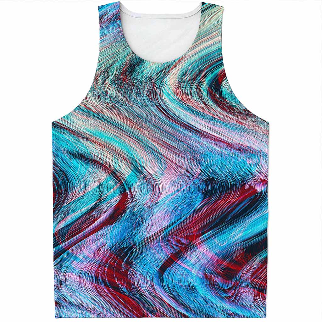 Smoke Psychedelic Trippy Print Men's Tank Top