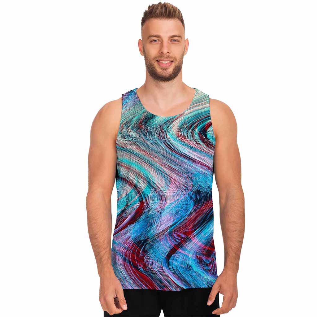 Smoke Psychedelic Trippy Print Men's Tank Top