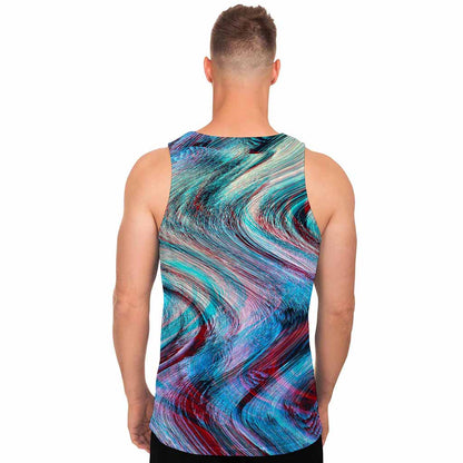 Smoke Psychedelic Trippy Print Men's Tank Top