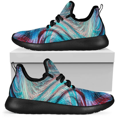 Smoke Psychedelic Trippy Print Mesh Knit Shoes GearFrost