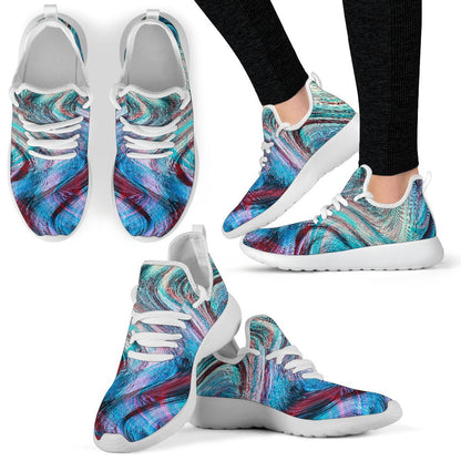 Smoke Psychedelic Trippy Print Mesh Knit Shoes GearFrost