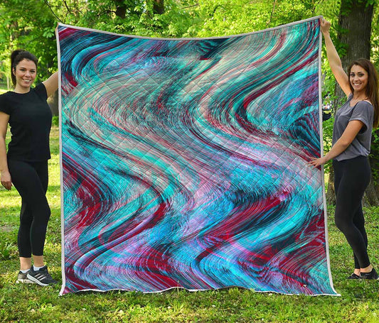 Smoke Psychedelic Trippy Print Quilt
