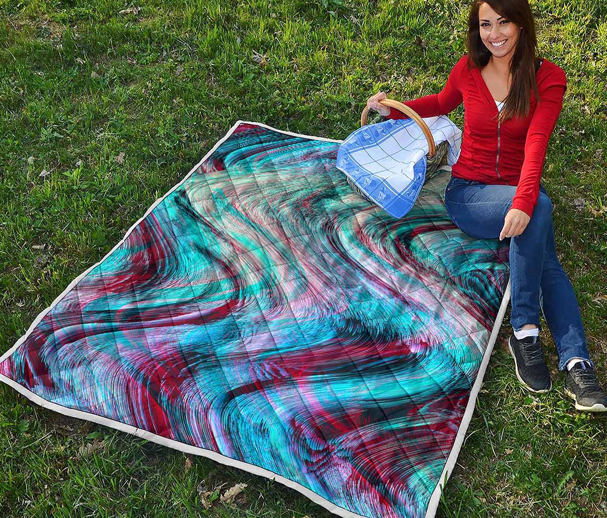 Smoke Psychedelic Trippy Print Quilt