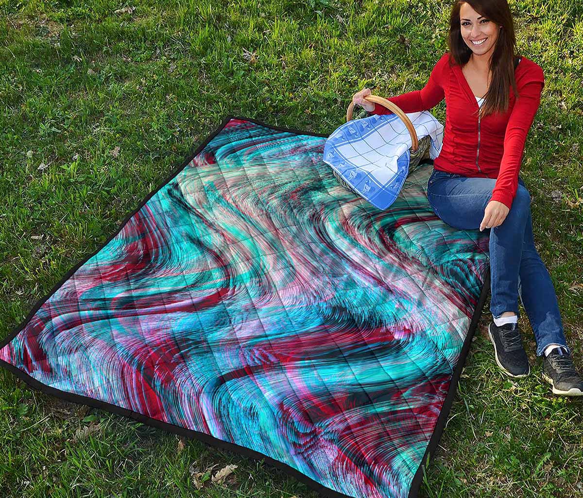 Smoke Psychedelic Trippy Print Quilt
