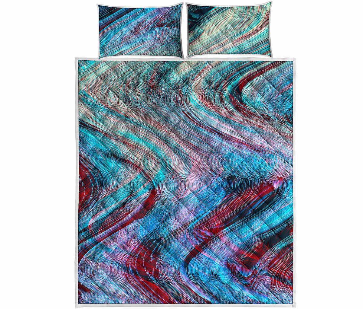 Smoke Psychedelic Trippy Print Quilt Bed Set