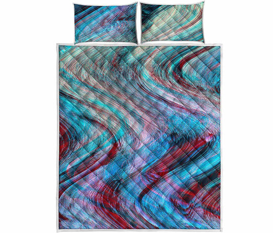 Smoke Psychedelic Trippy Print Quilt Bed Set