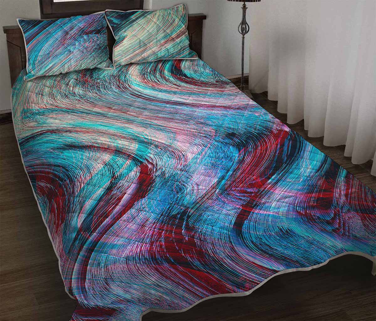 Smoke Psychedelic Trippy Print Quilt Bed Set