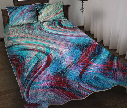 Smoke Psychedelic Trippy Print Quilt Bed Set