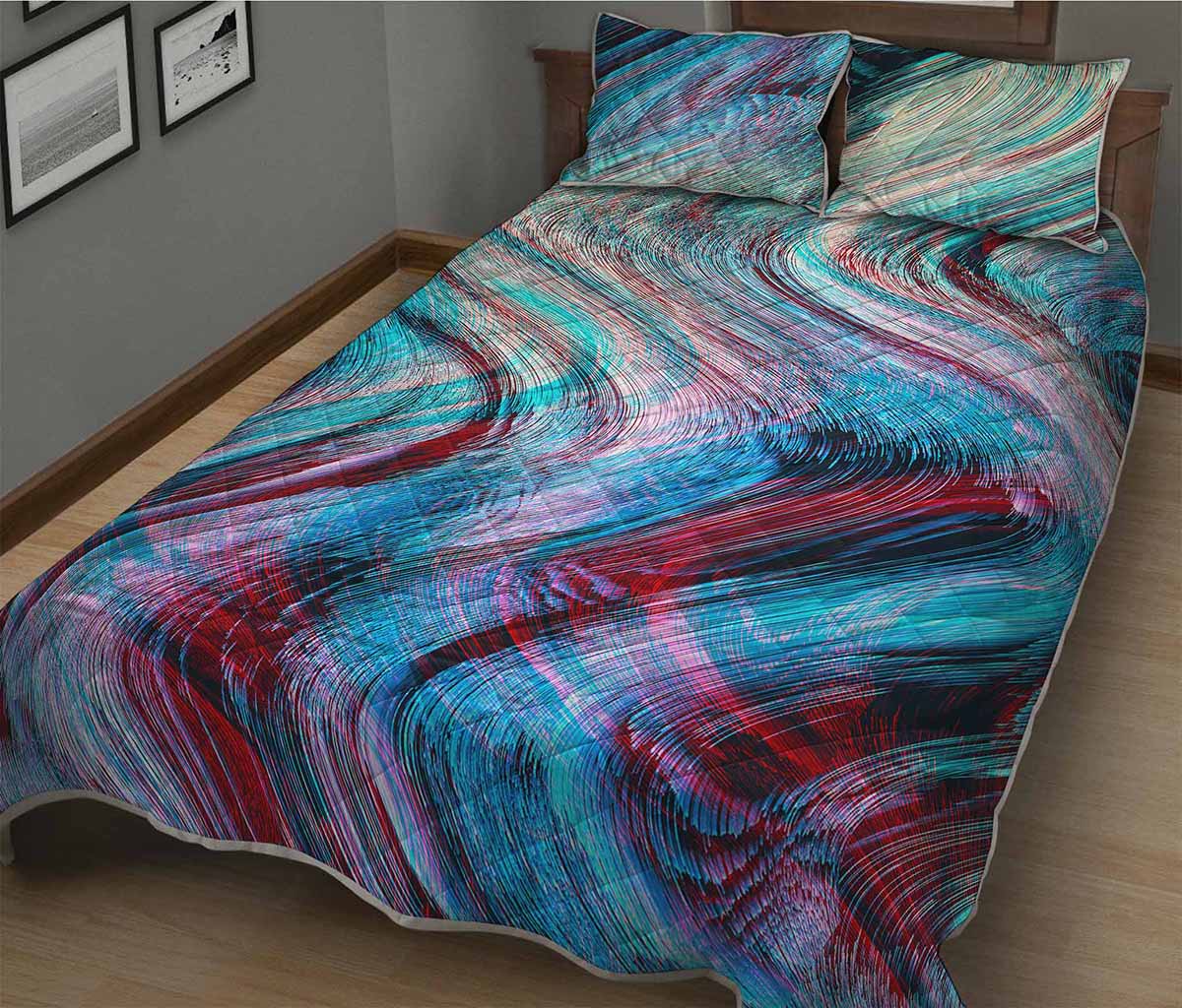 Smoke Psychedelic Trippy Print Quilt Bed Set
