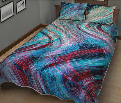 Smoke Psychedelic Trippy Print Quilt Bed Set