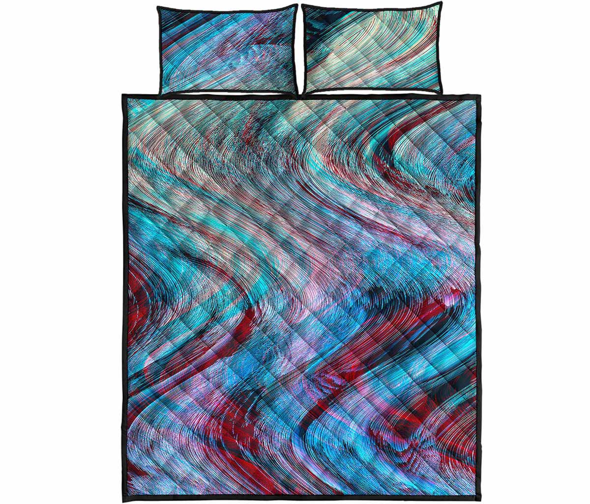 Smoke Psychedelic Trippy Print Quilt Bed Set
