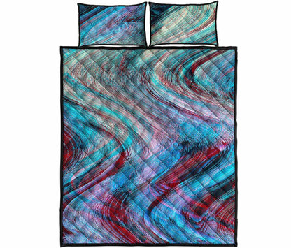 Smoke Psychedelic Trippy Print Quilt Bed Set