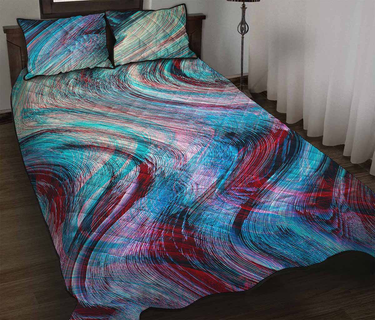 Smoke Psychedelic Trippy Print Quilt Bed Set