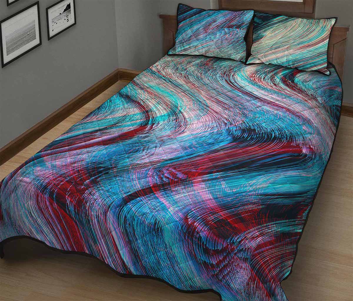 Smoke Psychedelic Trippy Print Quilt Bed Set