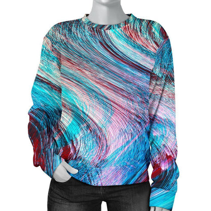 Smoke Psychedelic Trippy Print Women's Crewneck Sweatshirt GearFrost
