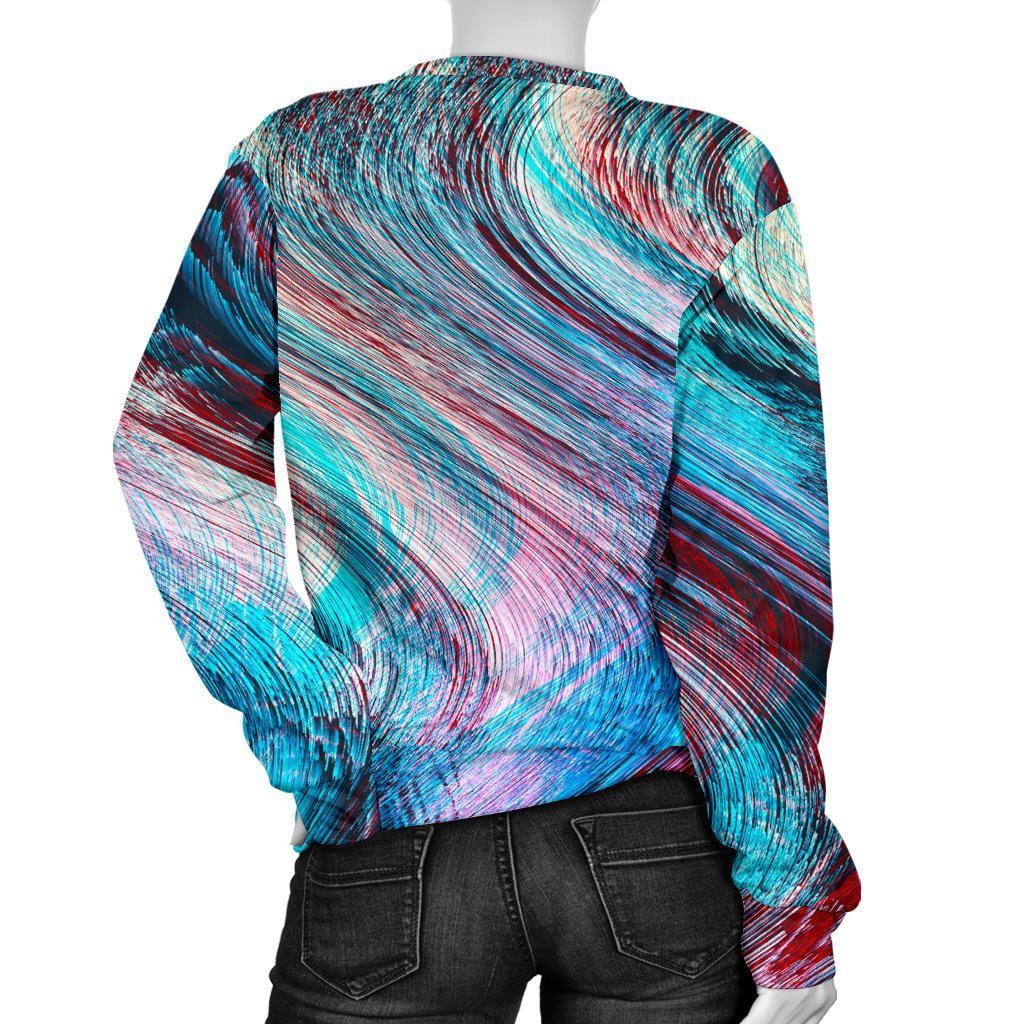 Smoke Psychedelic Trippy Print Women's Crewneck Sweatshirt GearFrost