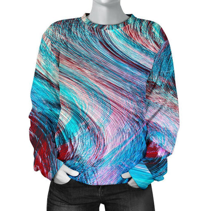 Smoke Psychedelic Trippy Print Women's Crewneck Sweatshirt GearFrost