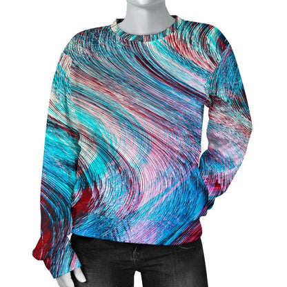 Smoke Psychedelic Trippy Print Women's Crewneck Sweatshirt GearFrost