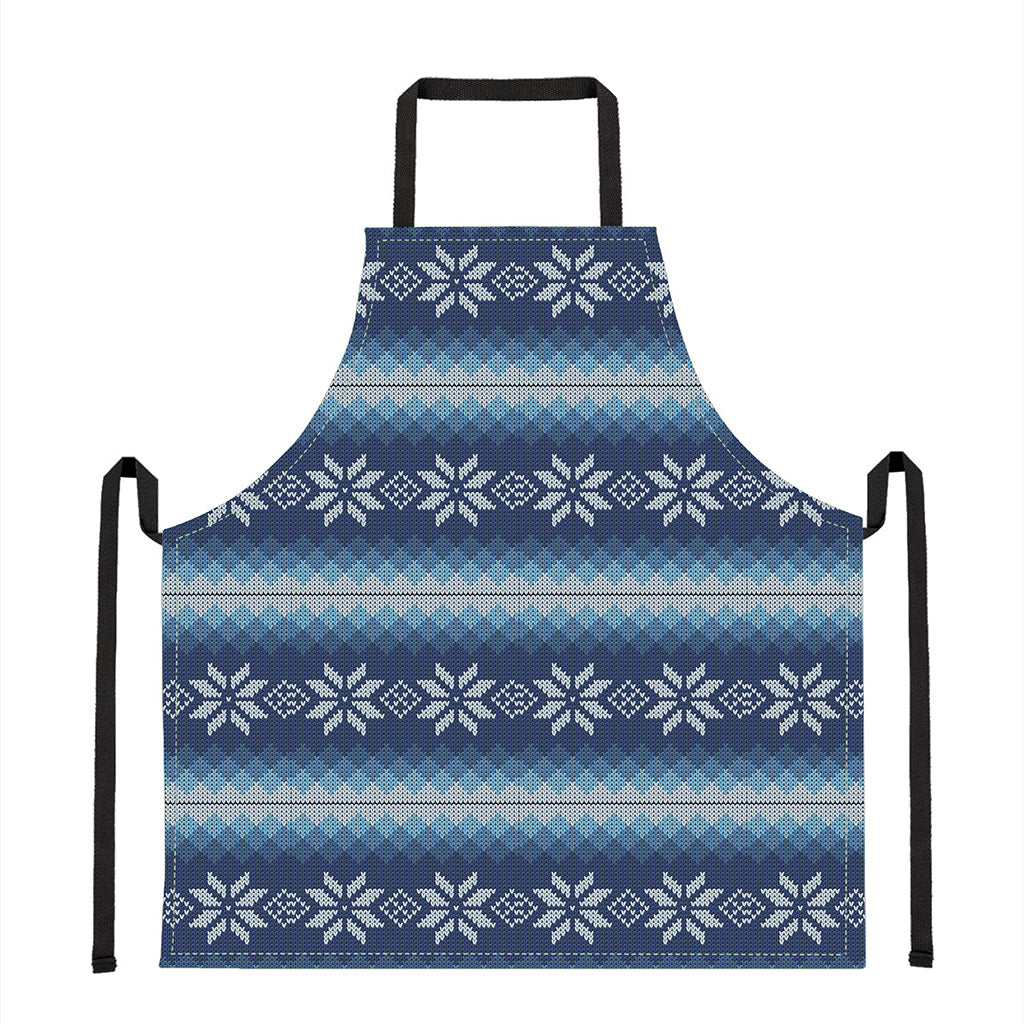 Snow Flower Knitted Pattern Print Apron