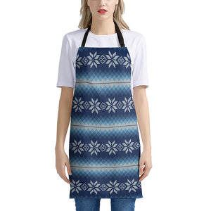 Snow Flower Knitted Pattern Print Apron