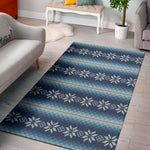 Snow Flower Knitted Pattern Print Area Rug