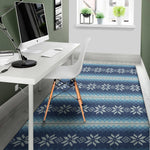 Snow Flower Knitted Pattern Print Area Rug