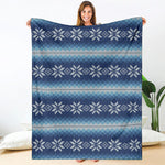Snow Flower Knitted Pattern Print Blanket