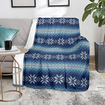 Snow Flower Knitted Pattern Print Blanket