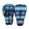 Snow Flower Knitted Pattern Print Boxing Gloves
