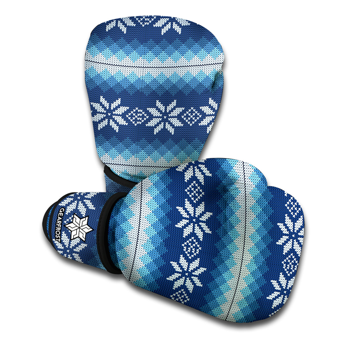 Snow Flower Knitted Pattern Print Boxing Gloves