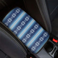 Snow Flower Knitted Pattern Print Car Center Console Cover