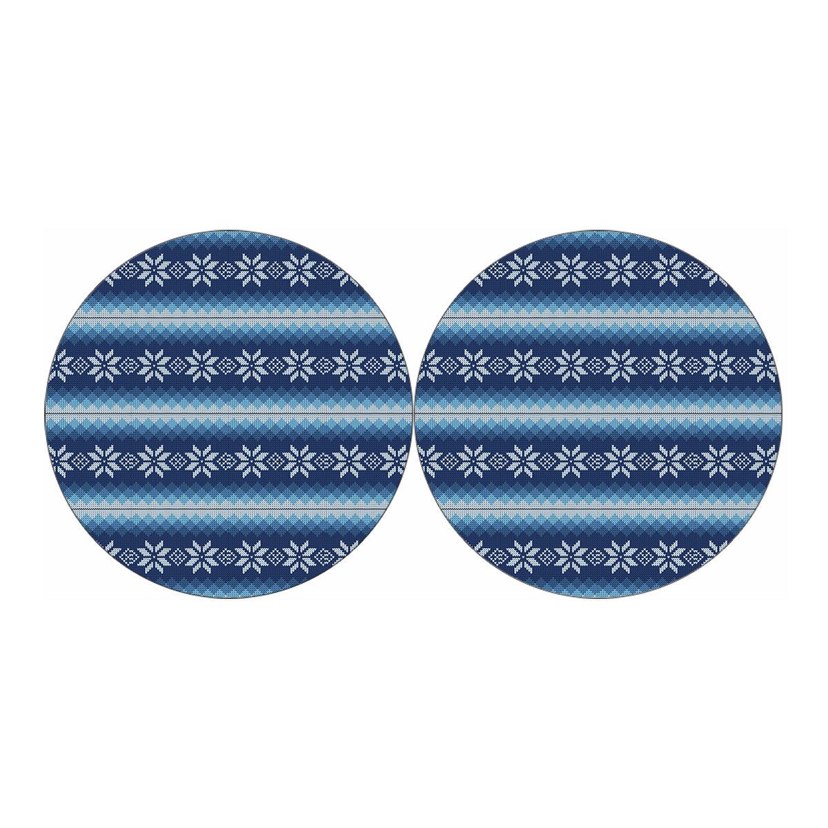 Snow Flower Knitted Pattern Print Car Coasters
