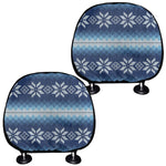 Snow Flower Knitted Pattern Print Car Headrest Covers