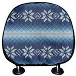 Snow Flower Knitted Pattern Print Car Headrest Covers