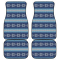 Snow Flower Knitted Pattern Print Front and Back Car Floor Mats