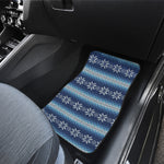 Snow Flower Knitted Pattern Print Front and Back Car Floor Mats